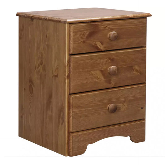 Furniture To Go Nordic Bedside Table 3 Drawers, Cherry