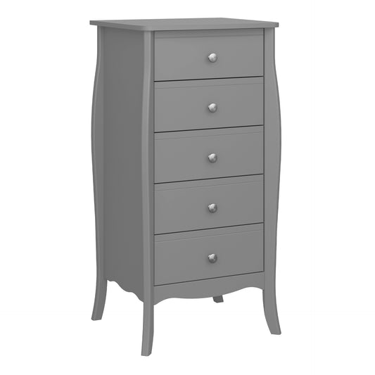 Furniture To Go Baroque 5 Drawer Narrow Grey