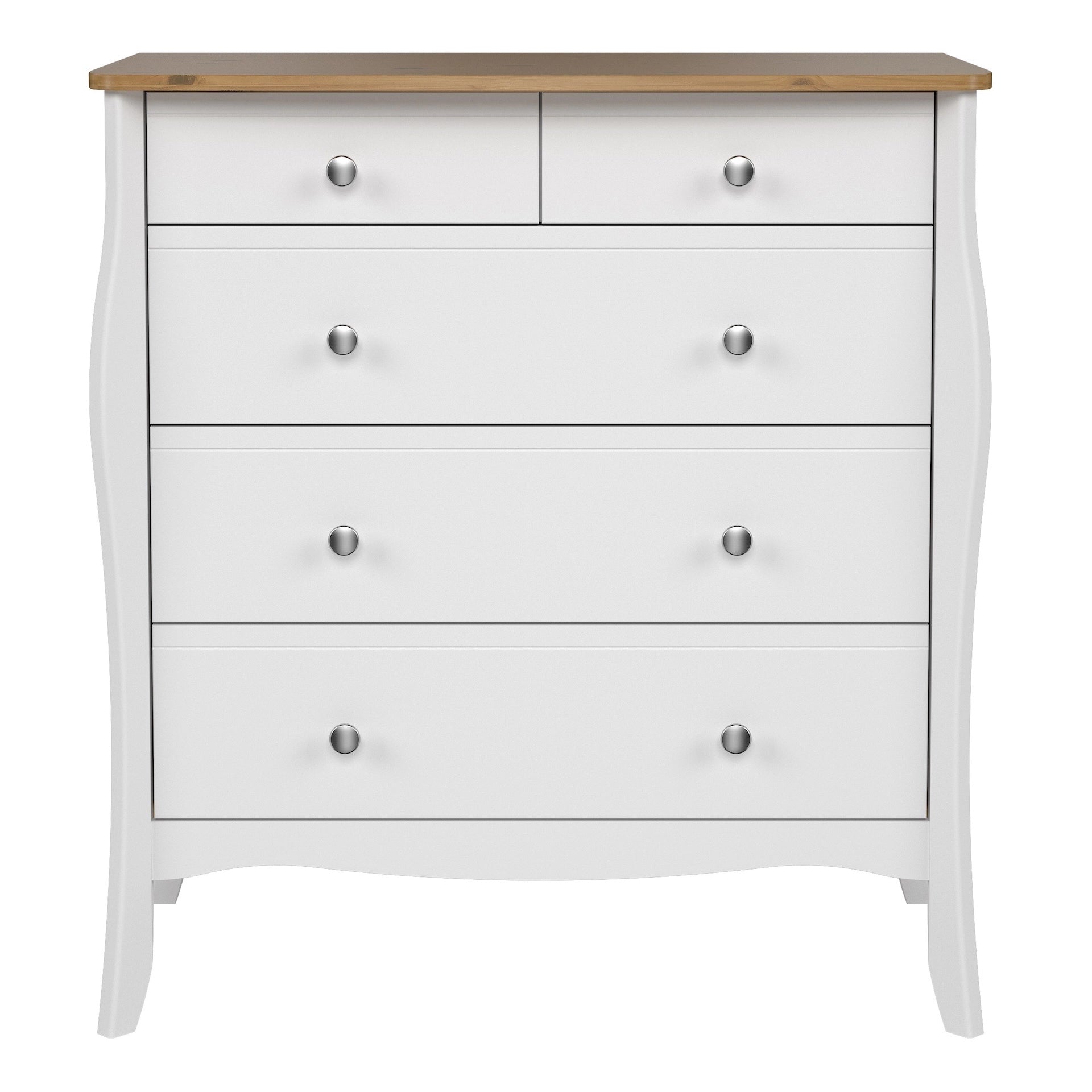Furniture To Go Baroque 2+3 Drawer Pure White Iced Coffee Lacquer