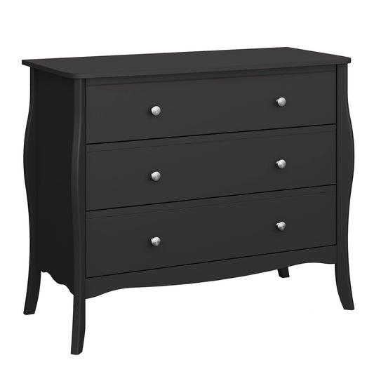 Furniture To Go Baroque 3Drw Wide Chest Black