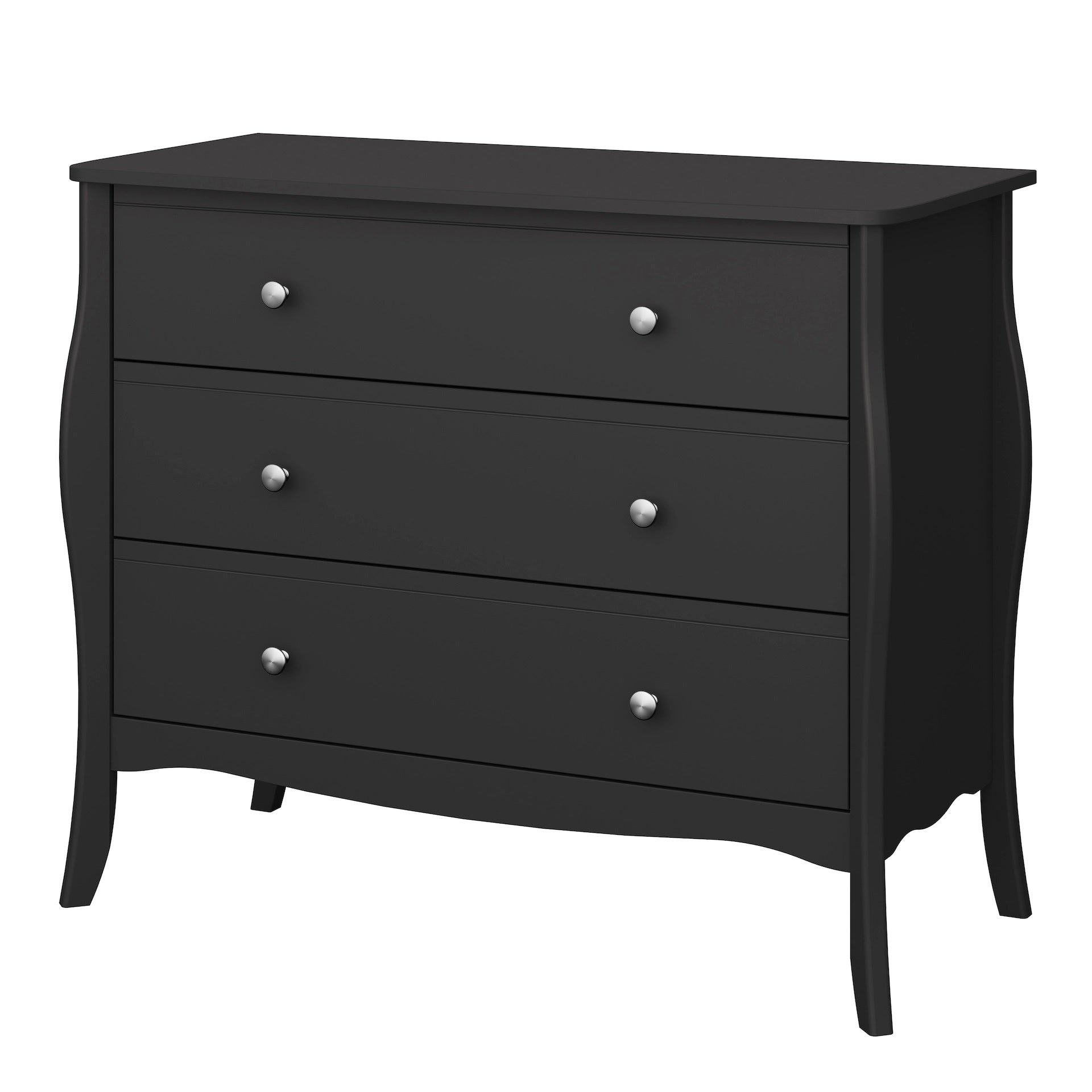 Furniture To Go Baroque 3Drw Wide Chest Black