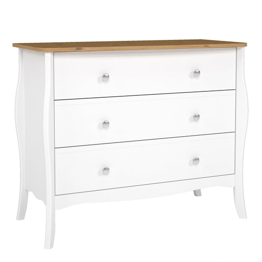 Furniture To Go Baroque 3 Drawer Wide Chest Pure White Iced Coffee Lacquer