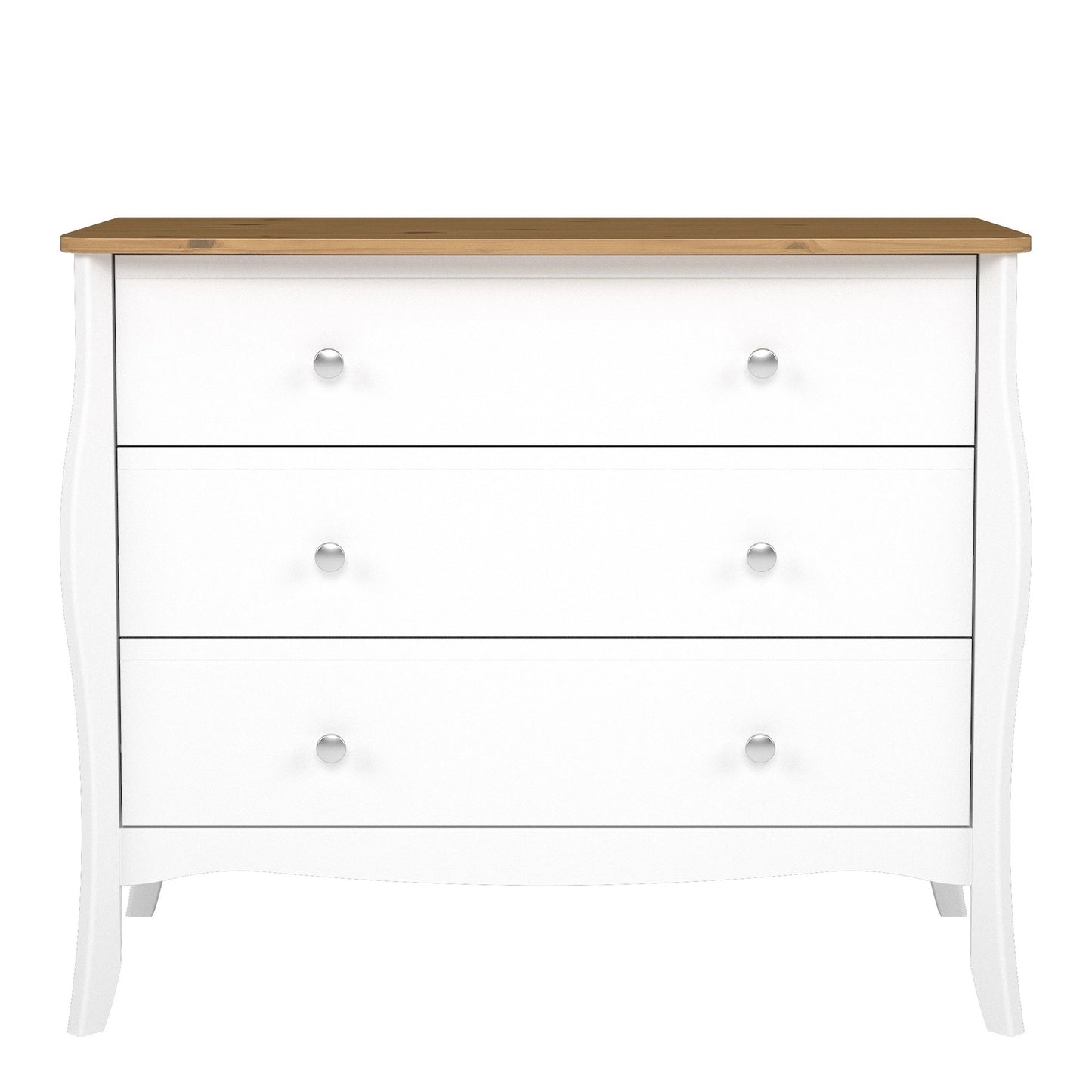 Furniture To Go Baroque 3 Drawer Wide Chest Pure White Iced Coffee Lacquer