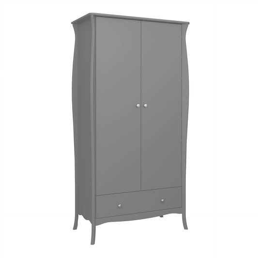 Furniture To Go Baroque 2Dr 1Drw Robe Grey
