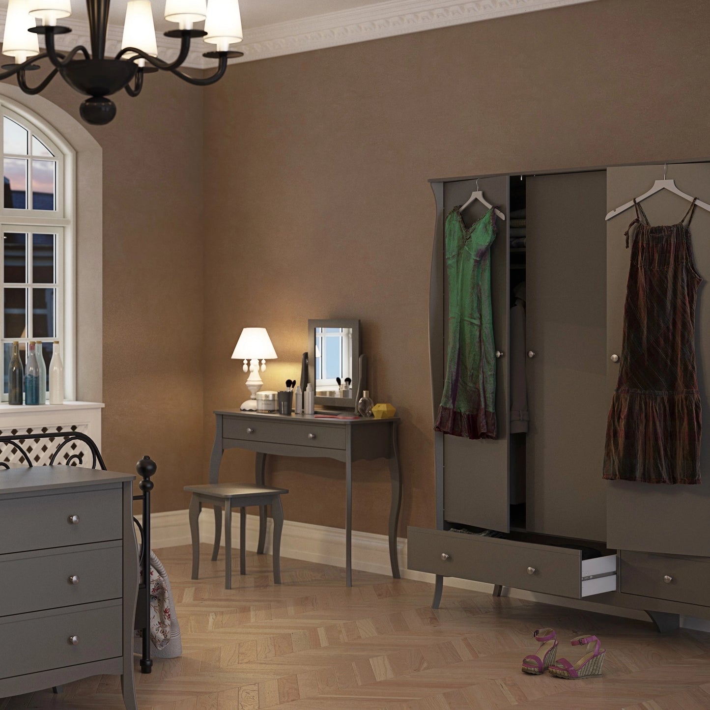 Furniture To Go Baroque Mirror Grey