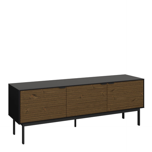 Furniture To Go Soma TV Table 3 Doors, Granulated Black Brushed Espresso