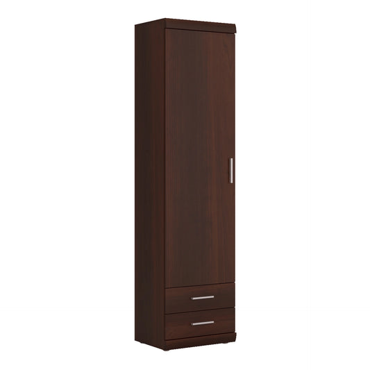 Furniture To Go Imperial Tall 1 Door 2 Drawer Narrow Cabinet in Dark Mahogany Melamine
