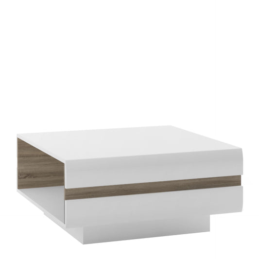 Furniture To Go Chelsea Small Designer Coffee Table in White with Oak Trim