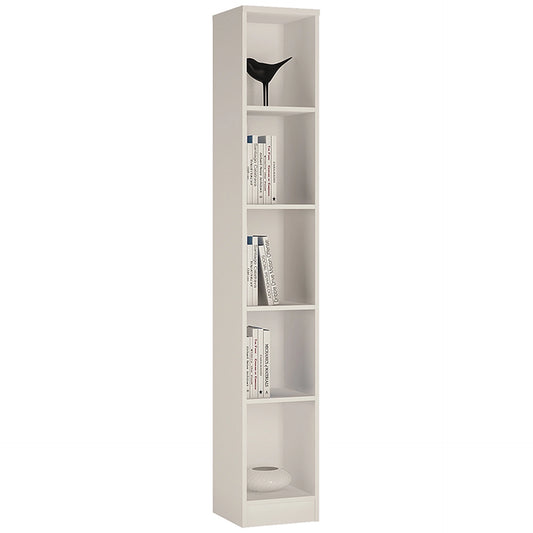 Furniture To Go 4 You Tall Narrow Bookcase in Pearl White