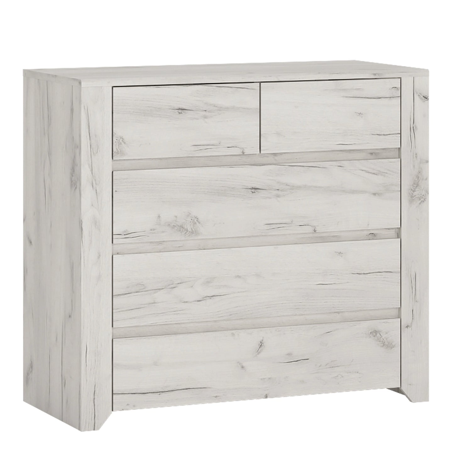 Furniture To Go Angel 2+3 Chest of Drawers in White Craft Oak
