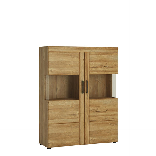 Furniture To Go Cortina Low Wide 2 Door Display Cabinet in Grandson Oak