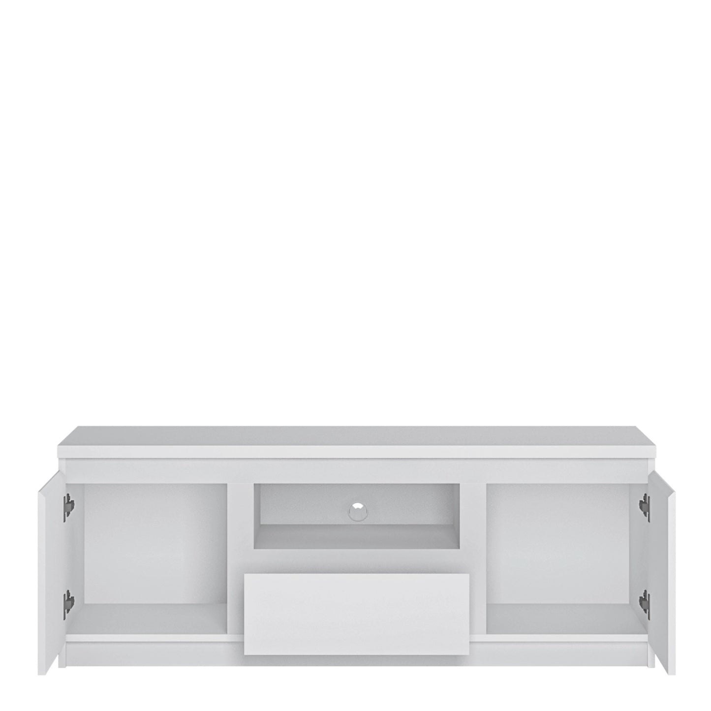 Furniture To Go Fribo 2 Door 1 Drawer 136cm Wide TV Cabinet in White