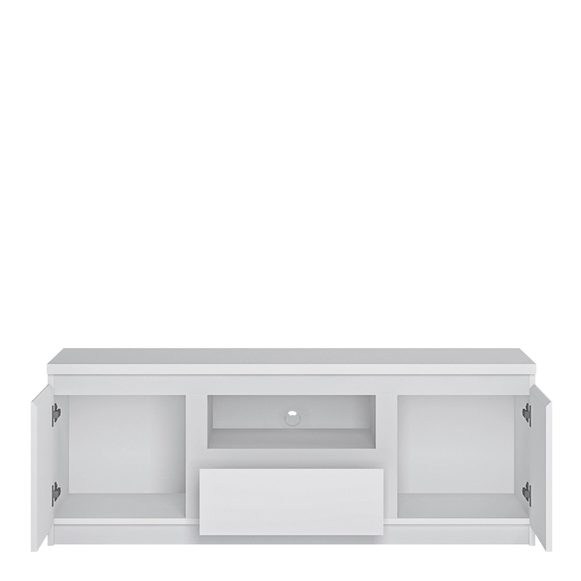 Furniture To Go Fribo 2 Door 1 Drawer 136cm Wide TV Cabinet in White