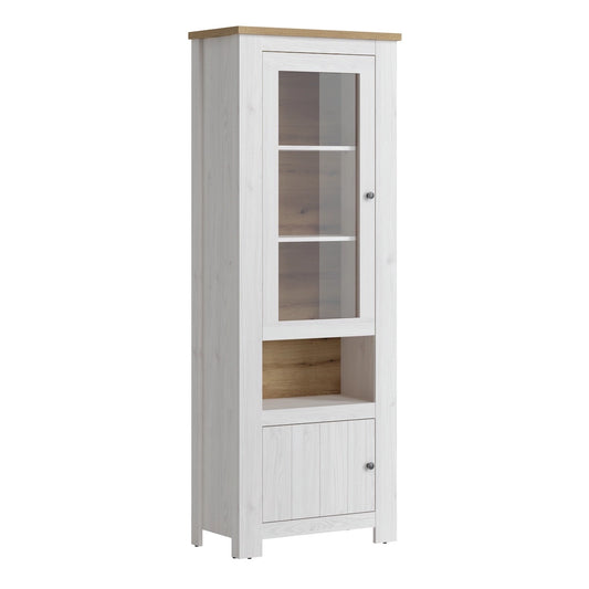 Furniture To Go Celesto 2 Door Display Cabinet in White & Oak