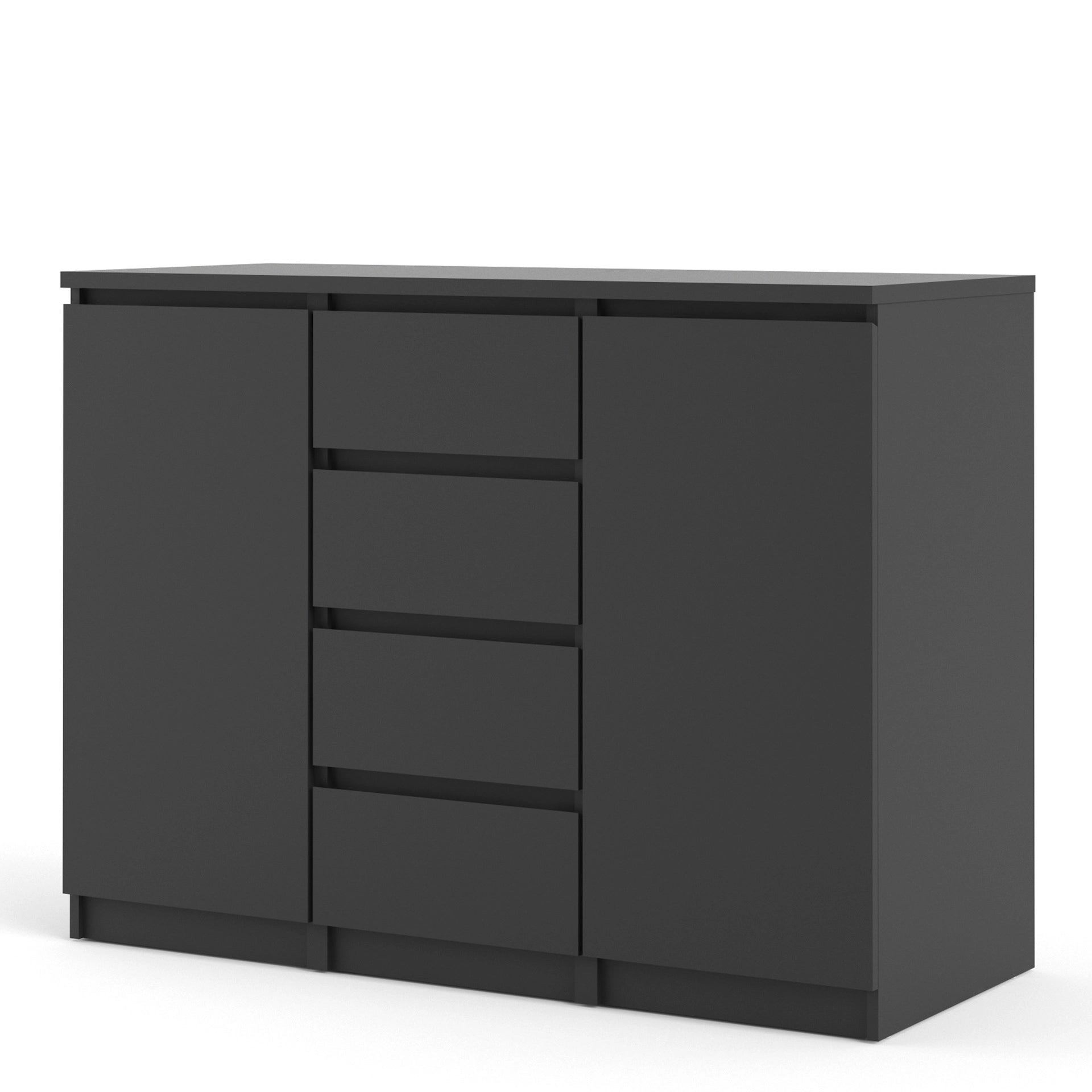 Furniture To Go Naia Sideboard - 4 Drawers 2 Doors in Black Matt