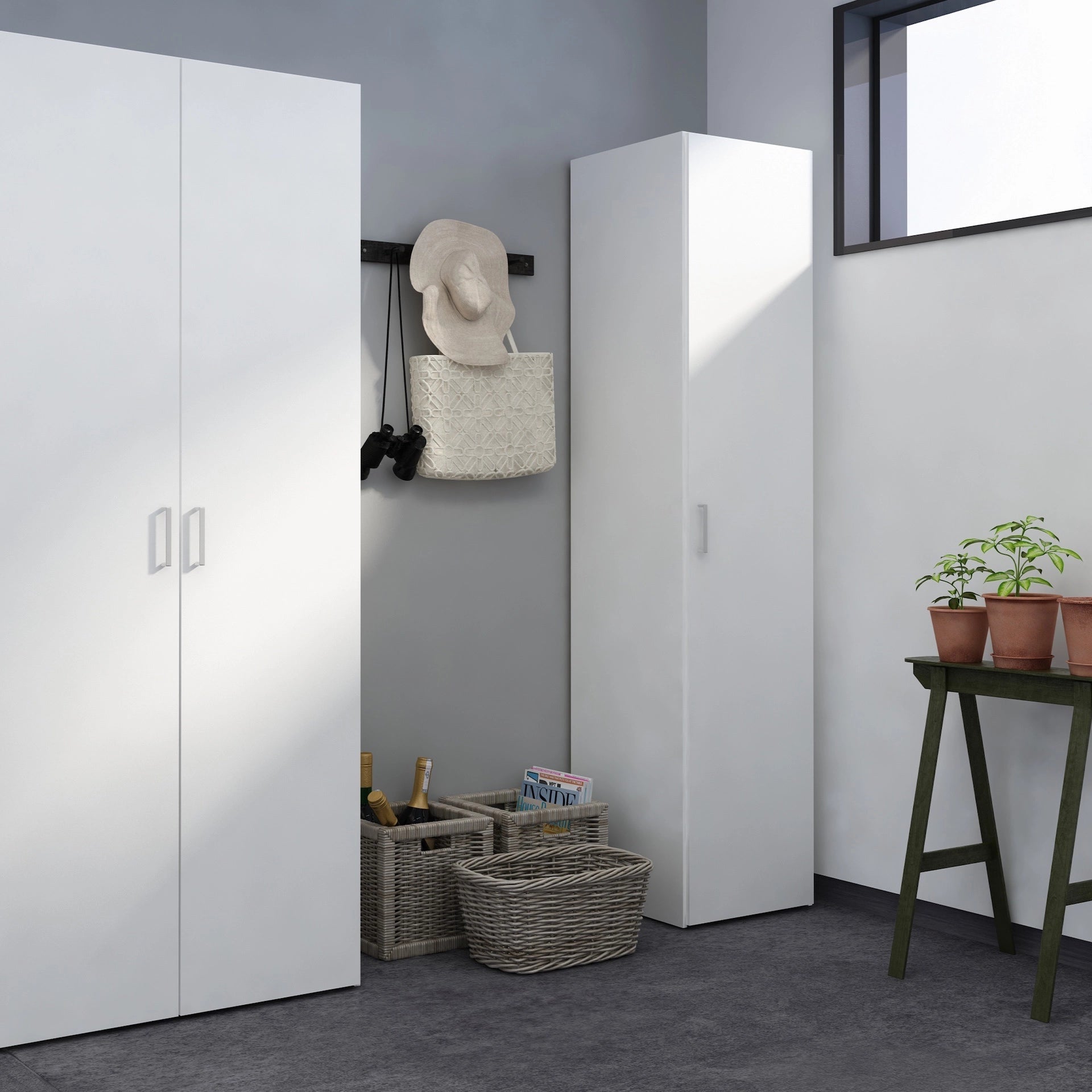 Furniture To Go Space Wardrobe with 1 Door in White