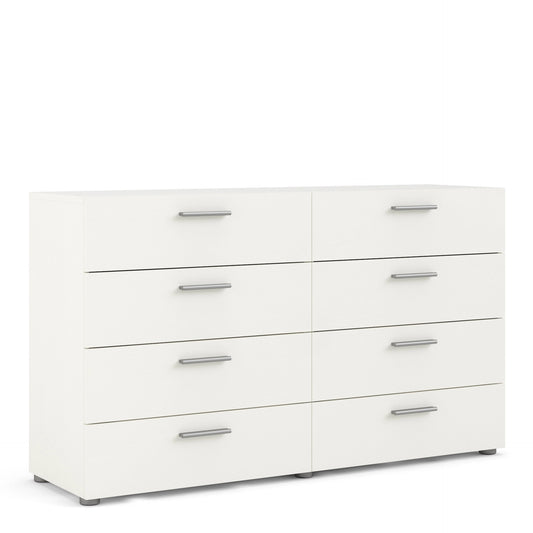 Furniture To Go Pepe Wide Chest of 8 Drawers (4+4) in White Woodgrain