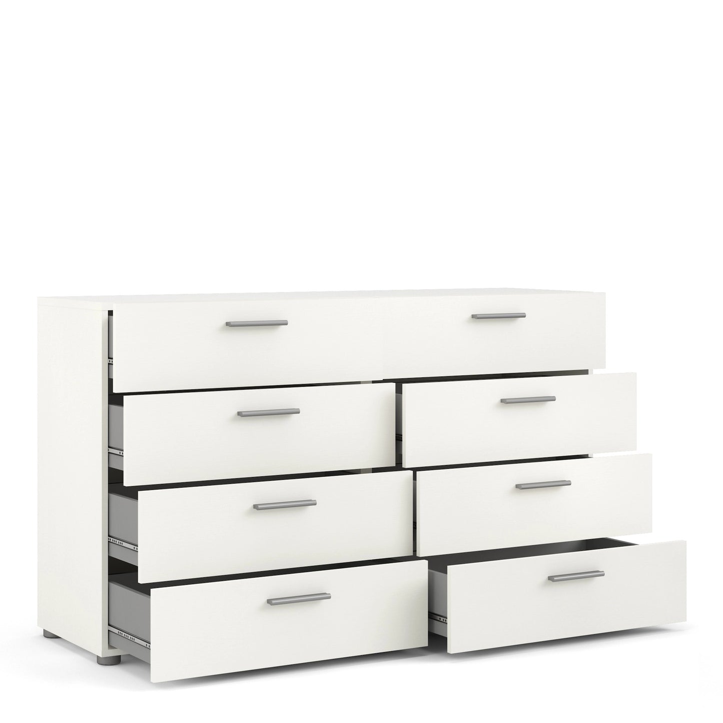 Furniture To Go Pepe Wide Chest of 8 Drawers (4+4) in White Woodgrain