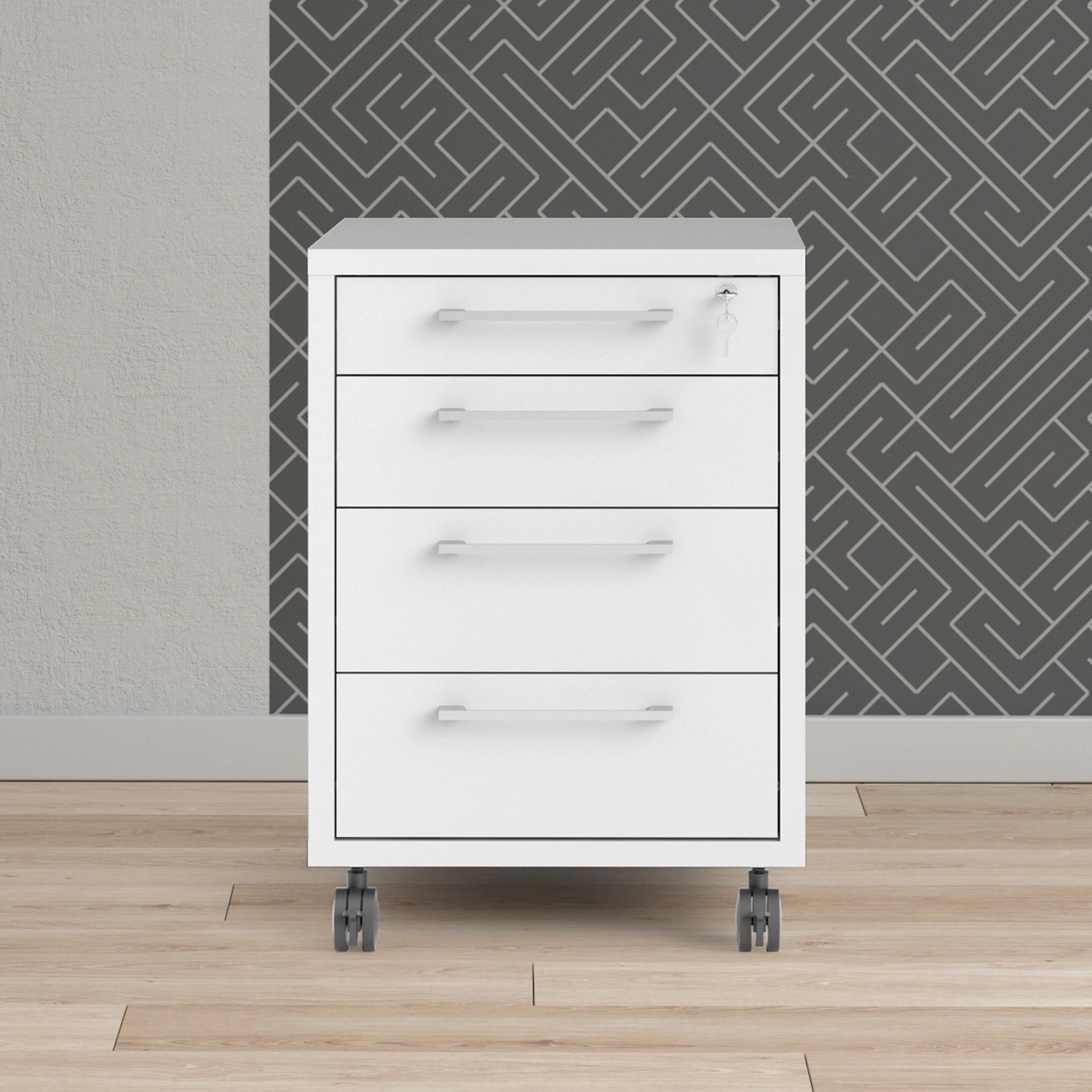 Furniture To Go Prima Mobile Cabinet in White