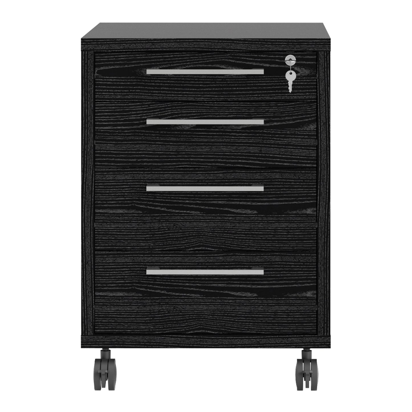 Furniture To Go Prima Mobile Cabinet in Black Woodgrain