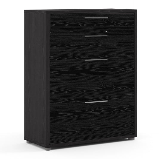 Furniture To Go Prima Office Storage with 2 Drawers + 2 File Drawers in Black Woodgrain