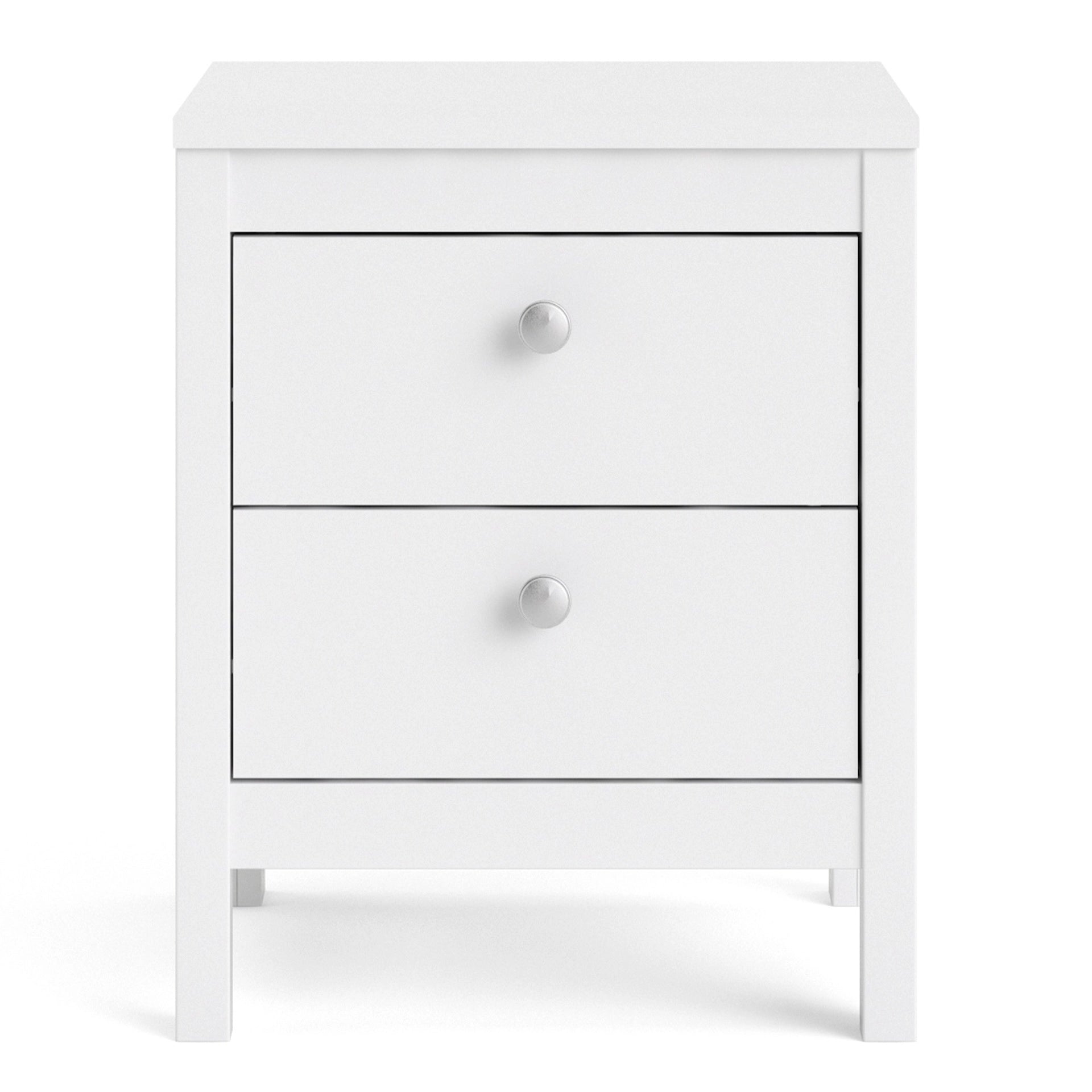 Furniture To Go Madrid Bedside Table 2 Drawers in White