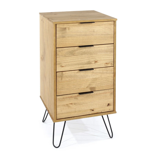 Core Products Augusta Pine 4 Drawer Narrow Chest Of Drawers