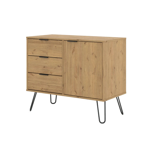 Core Products Augusta Pine Small Sideboard With 1 Door, 3 Drawers