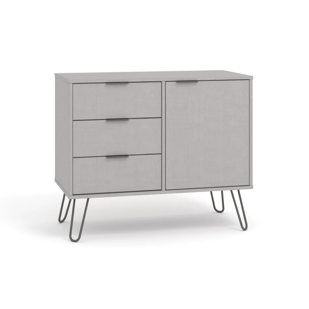 Core Products Augusta Grey Small Sideboard With 1 Doors, 3 Drawers