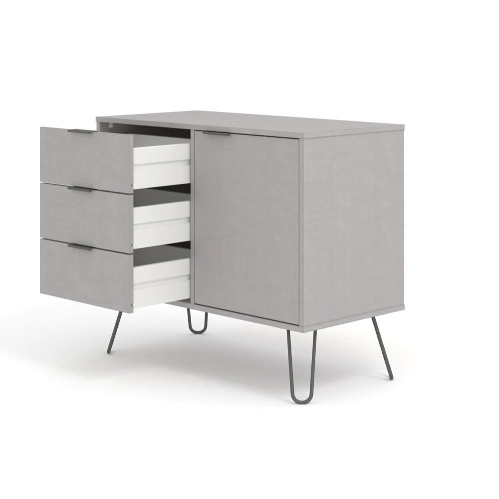Core Products Augusta Grey Small Sideboard With 1 Doors, 3 Drawers