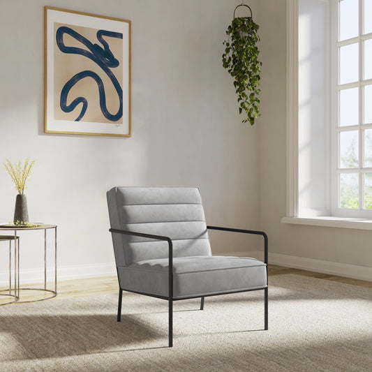 Alphason Bookham Accent Chair, Grey Velvet