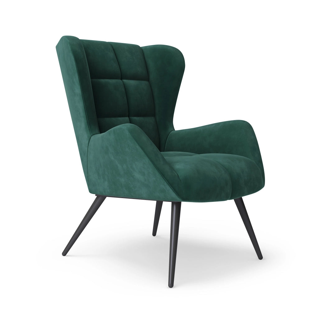 Alphason Dalton Accent Chair, Green Velvet