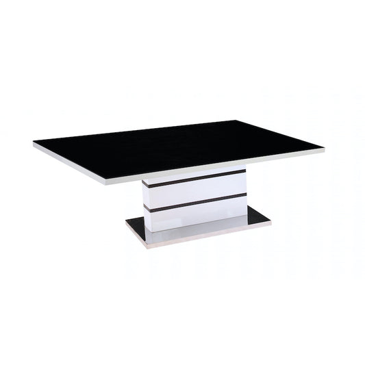 Heartlands Furniture Aldridge High Gloss Coffee Table White with Black Glass Top