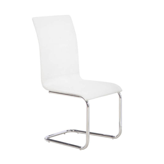 Heartlands Furniture Arizona Dining Chair Chrome & White (Pack of 2)