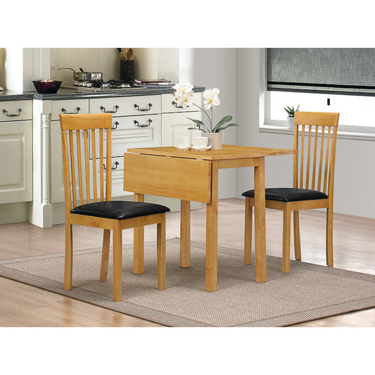 Heartlands Furniture Atlas Dropleaf Dining Set with 2 Chairs Oak