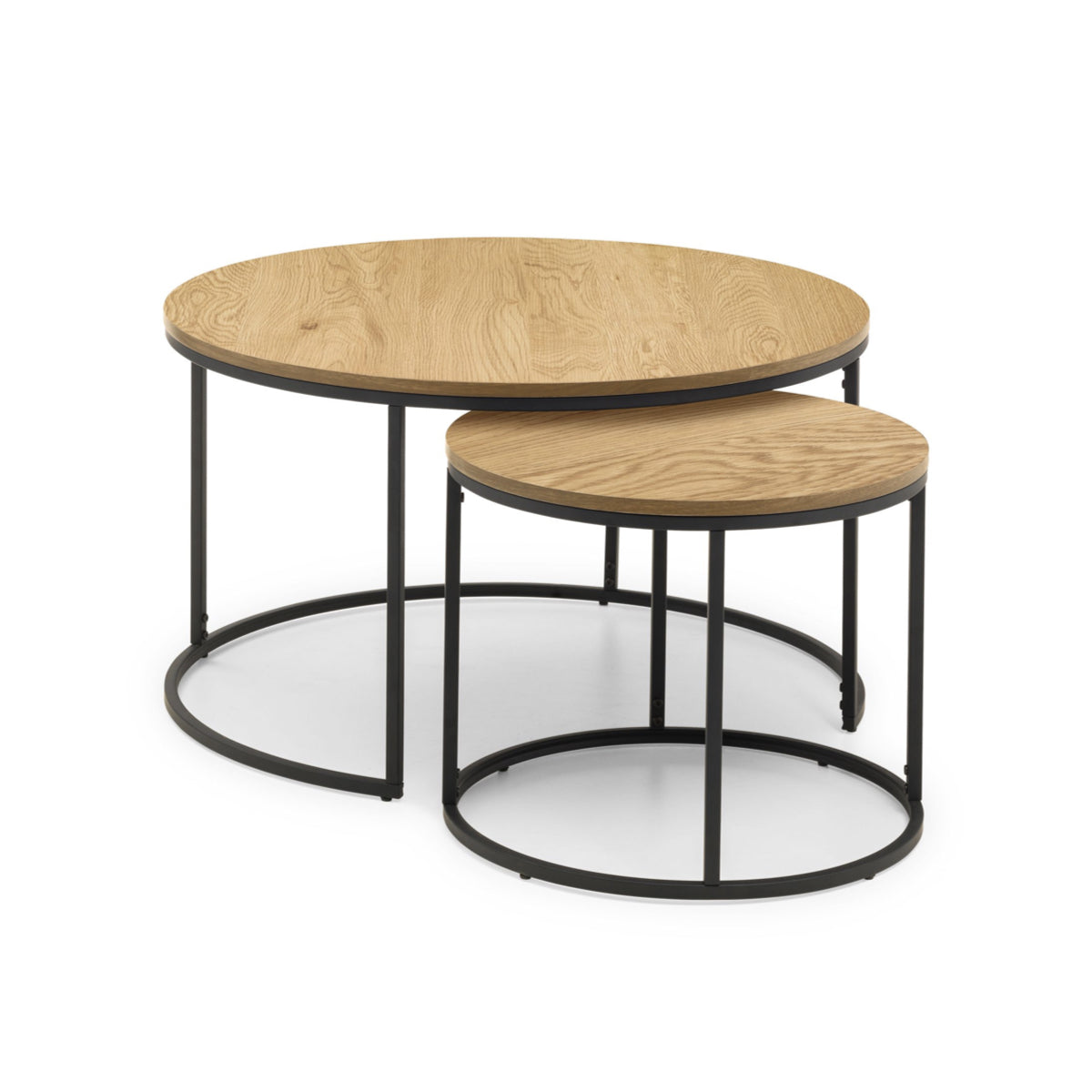 Julian Bowen, Bellini Round Nesting Coffee Table, Oak