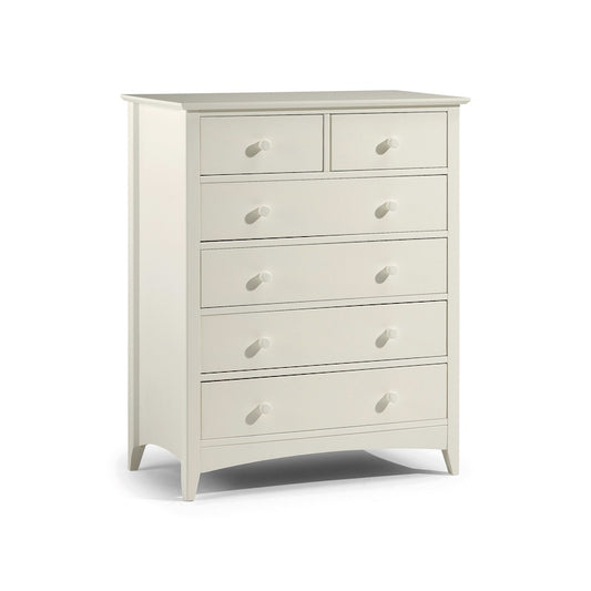 Julian Bowen Cameo 4+2 Drawer Chest in Stone White
