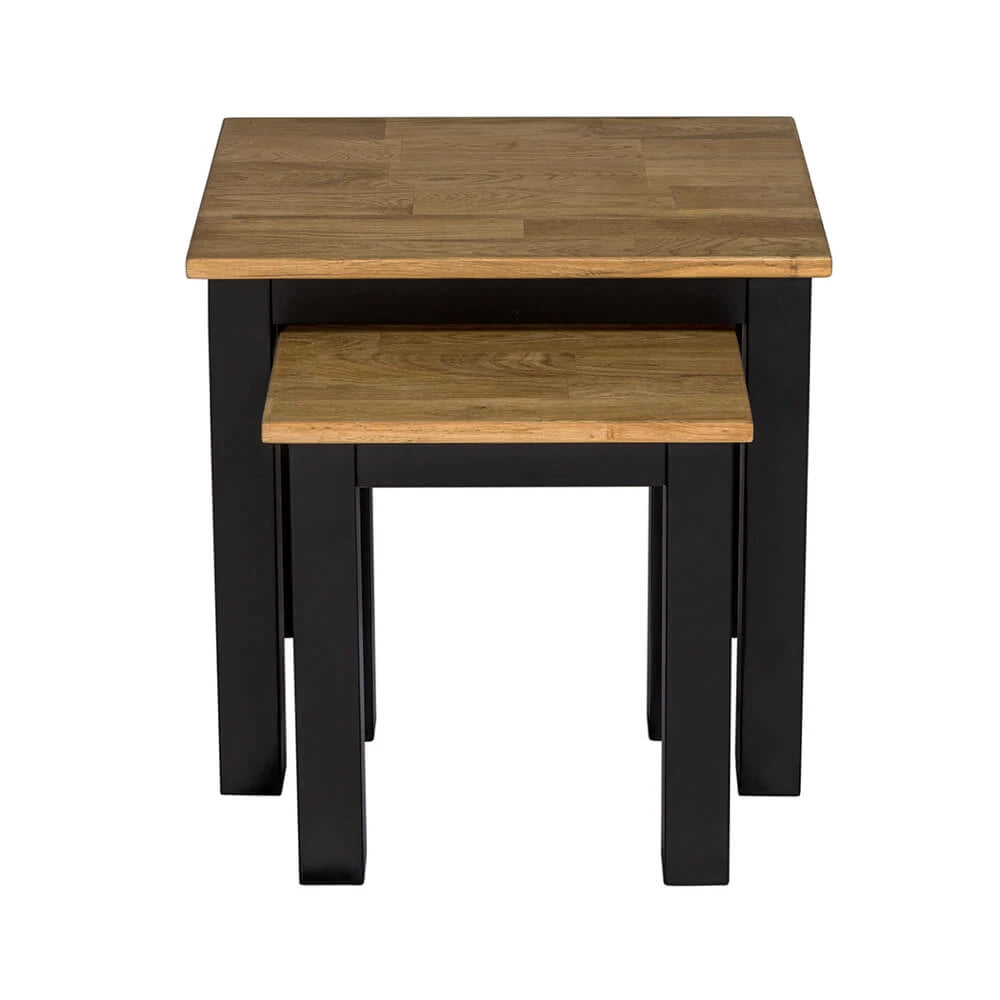 LPD Furniture Copenhagen Nest of Tables Frame-Oiled Wood, Black