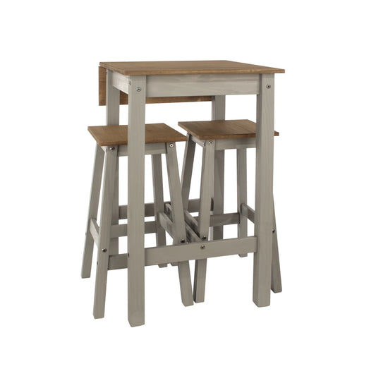 Core Products Linea Drop Leaf Breakfast Table & 2 High Stools Set