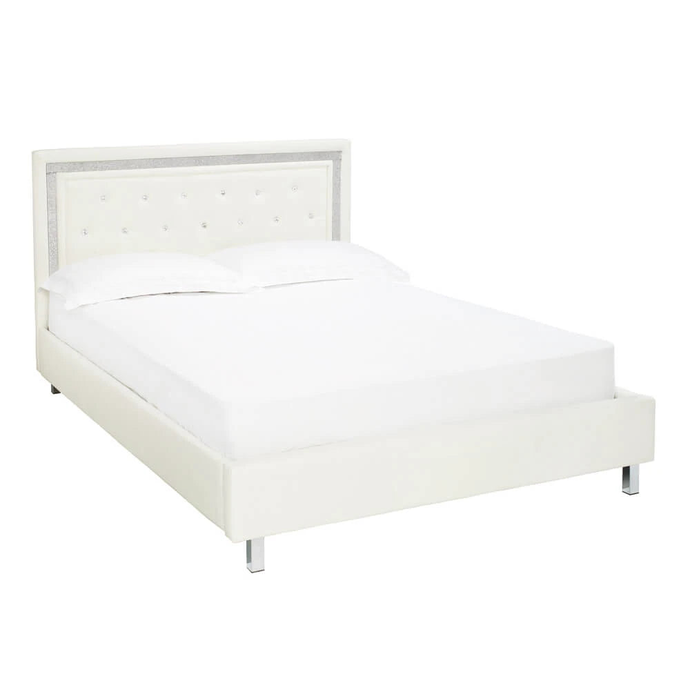 LPD Furniture Crystalle 4ft 6in Double Bed Frame, White