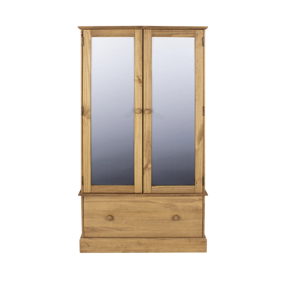 Core Products Cotswold 2 Mirror Door, 1 Drawer Wardrobe