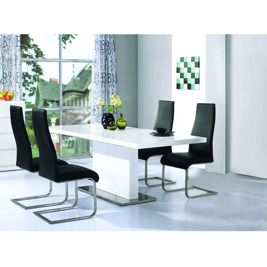 Heartlands Furniture Chaffee PU Dining Chair Black & Chrome (Pack of 4)