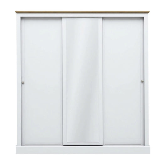 LPD Furniture Devon 3 Door Sliding Wardrobe, White