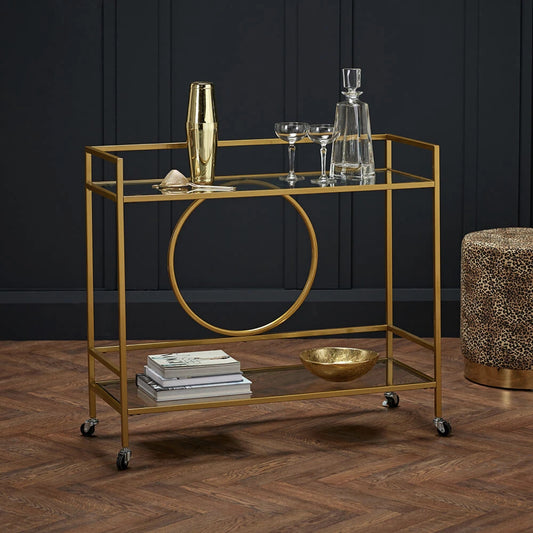 LPD Furniture Gatsby Drinks Trolley, Gold