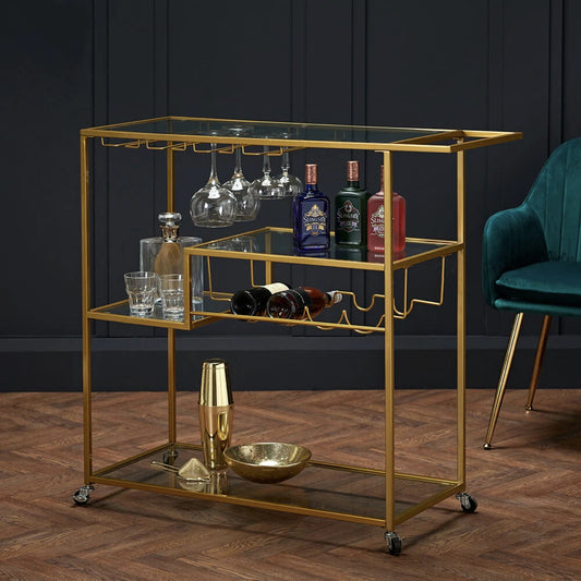LPD Furniture Porter Drinks Trolley, Gold
