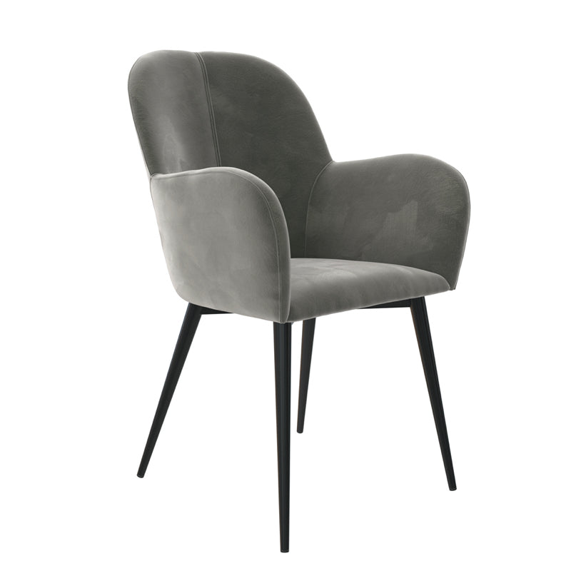 Dorel Fitz Accent Chair, Grey Velvet 