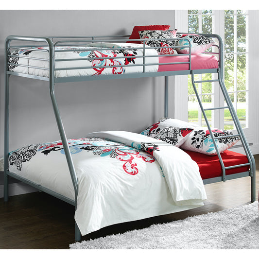 Dorel Single Over Double Bunk Bed Frame, Silver & Grey