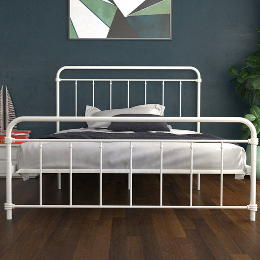 Dorel Wallace 5ft King Size Metal Bed Frame, White