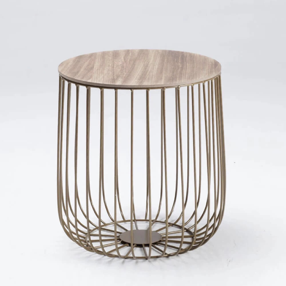 LPD Furniture Enzo Small Cage Table Oak Top, Oak