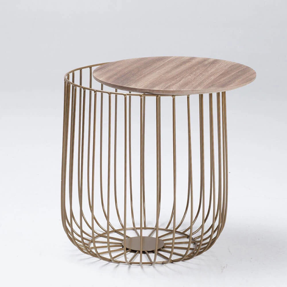 LPD Furniture Enzo Small Cage Table Oak Top, Oak